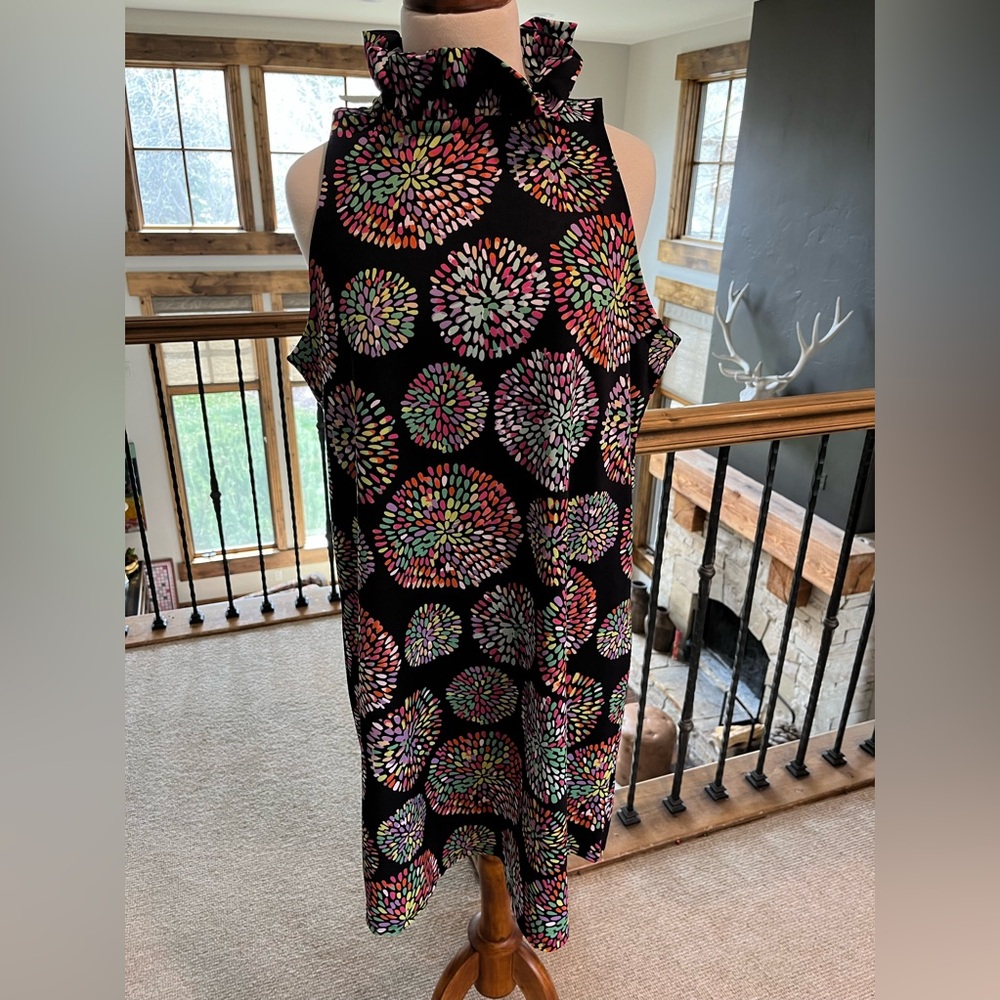 Chelsea Gunn High Neck Stretch Dress L Black